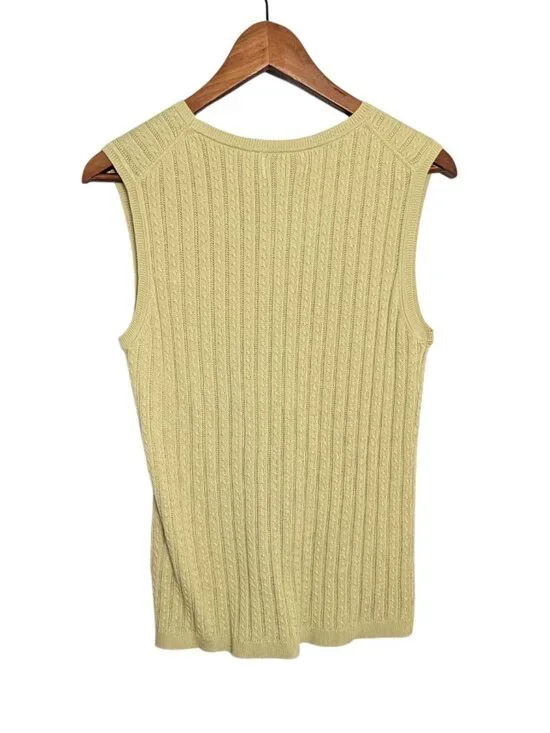 Foxcroft Women Sage Green Supima Cotton 2 Piece Cardigan Shell Set Size L Ribbed - Picture 6 of 16